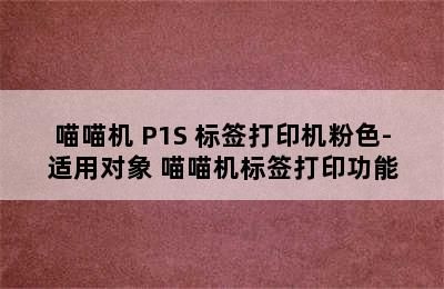 PAPERANG/喵喵机 P1S 标签打印机粉色-适用对象 喵喵机标签打印功能